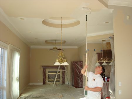 Painting living room ceiling